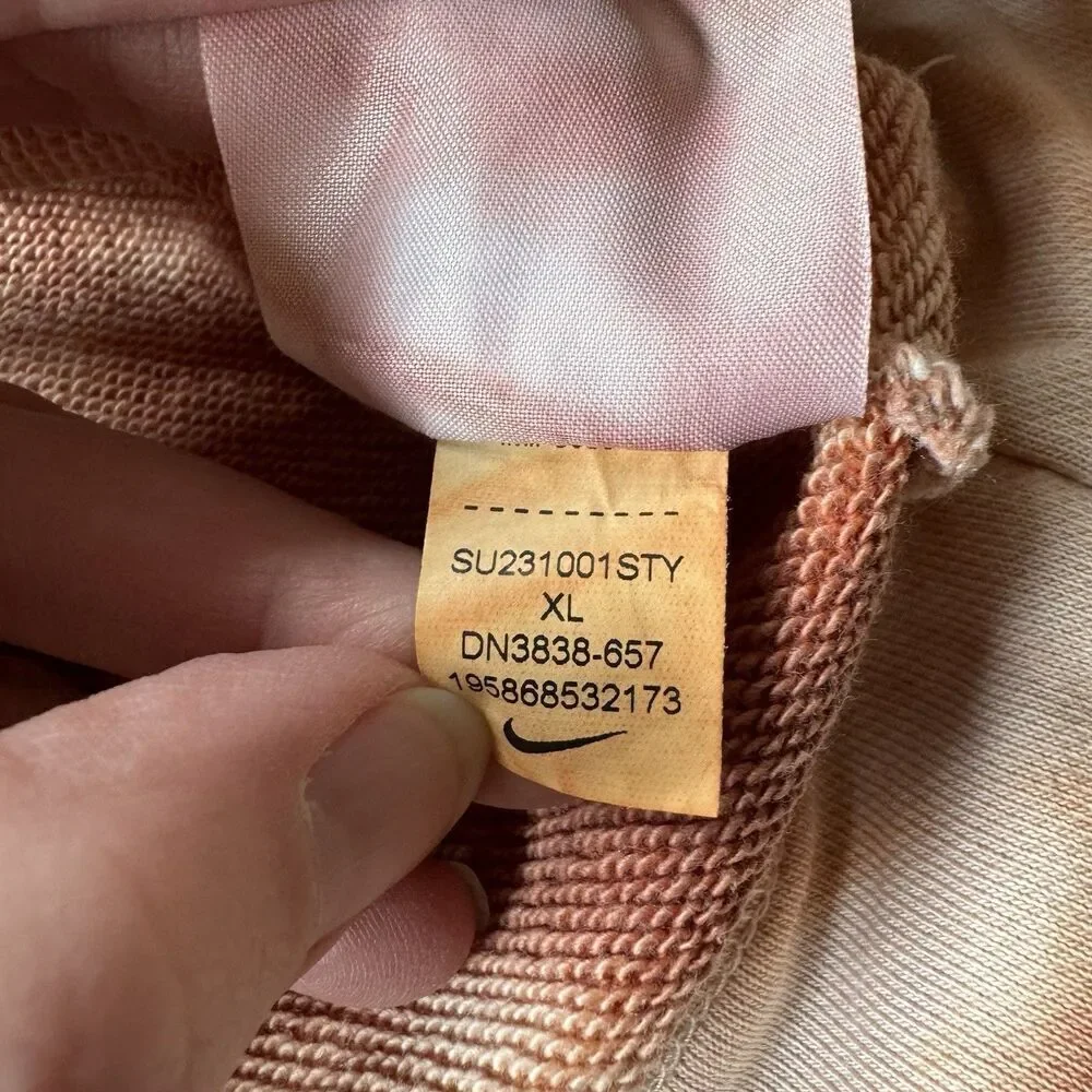 Nike From Beaverton with Love Orange Tye Dye Crew Neck Sweatshirt Sz XL Daisy